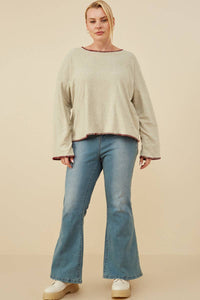 Burgundy Stitch Detailed Sweater