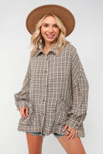 Load image into Gallery viewer, BUTTON DOWN PLAID SMOCKED POCKET SHIRTS: (S-3XL)