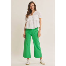 Load image into Gallery viewer, White Feminine Lace Eyelet Top