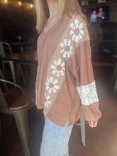 Load image into Gallery viewer, Waffle Knit Lace Flower Pullover Top (S-3XL)