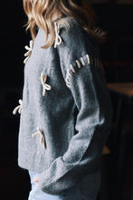 Load image into Gallery viewer, Gray Bow Accent Cozy Sweater (S-3XL)
