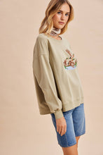 Load image into Gallery viewer, EMBROIDERED MALLARD DUCK SWEATSHIRT: LIGHT OLIVE
