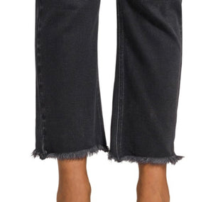 Black Mineral Wash High Rise Denim