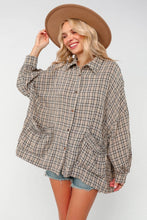 Load image into Gallery viewer, BUTTON DOWN PLAID SMOCKED POCKET SHIRTS: (S-3XL)