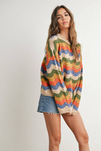 Load image into Gallery viewer, Wavy Baby Color Block Sweater