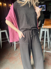 Load image into Gallery viewer, Black Slub Knit Set (S-3XL)