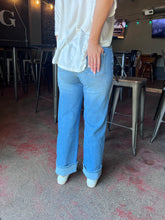 Load image into Gallery viewer, Medium Wash Cuffed Flare Denim