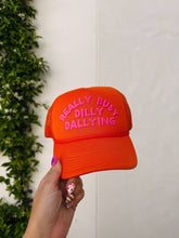Load image into Gallery viewer, Dilly dally trucker hat - orange / pink