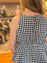 Load image into Gallery viewer, Black &amp; White Sleeveless Gingham Tank Top