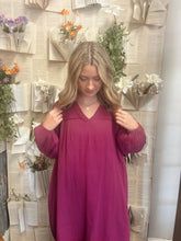 Load image into Gallery viewer, Eggplant Washed Gauze Shirt Dress (S-3XL)