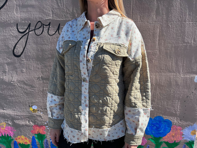 Floral Mixed Print Shacket (S-3XL)