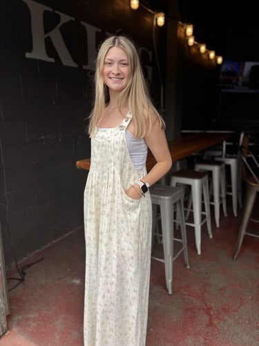 Dusty Yellow Floral Jumpsuit (S-3XL)