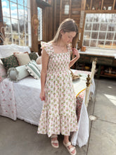 Load image into Gallery viewer, Pink Floral Trellis Flutter Tank Dress (S-3XL)