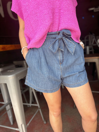 Bree Denim Paperbag Shorts