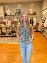 Load image into Gallery viewer, Black &amp; White Sleeveless Gingham Tank Top