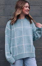Load image into Gallery viewer, Baby Blue Checkered Sweater
