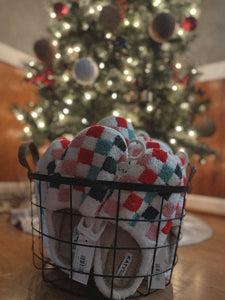 Multicolored Checkered Slippers