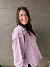 Load image into Gallery viewer, Macie Mineral Wash Sweatshirt in Violet