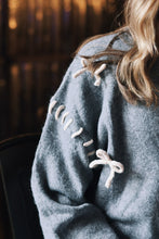 Load image into Gallery viewer, Gray Bow Accent Cozy Sweater (S-3XL)