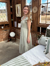 Load image into Gallery viewer, Smocked Flutter Sleeve Dress in Pale Olive (S-3XL)