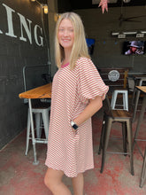 Load image into Gallery viewer, Mauve &amp; Honey Striped Ribbed Dress (S-3XL)