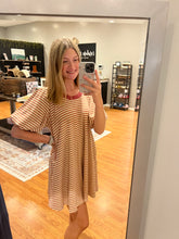 Load image into Gallery viewer, Mauve &amp; Honey Striped Ribbed Dress (S-3XL)