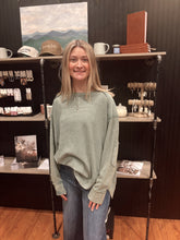 Load image into Gallery viewer, Sage Mineral Washed Contrast Knit Pullover (S-3XL)