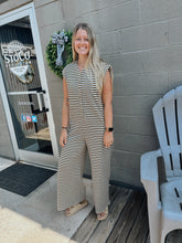 Load image into Gallery viewer, Chocolate Striped Relaxed Fit Jumpsuit (S-XL)