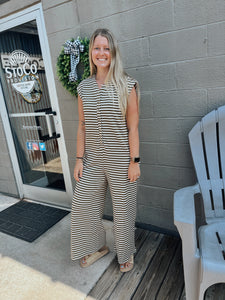 Chocolate Striped Relaxed Fit Jumpsuit (S-XL)