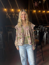 Load image into Gallery viewer, Evergreen Patchwork Blouse Top
