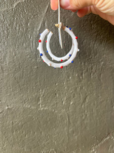 Red White & Blue Hoop Earrings