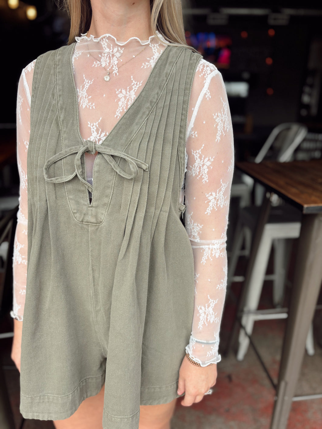 Mesh Lace Undershirt in White Mesh Lace Undershirt in White