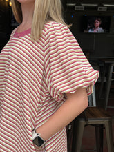 Load image into Gallery viewer, Mauve &amp; Honey Striped Ribbed Dress (S-3XL)
