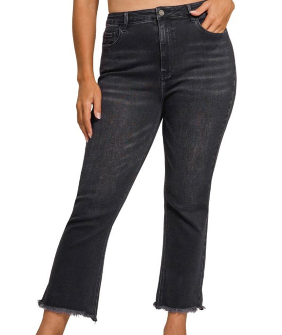 Black Mineral Wash High Rise Denim