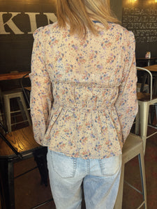 ROMANTIC FLORAL CHIFFON BLOUSE