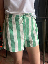 Load image into Gallery viewer, STRIPED DENIM SHORTS WITH DRAWSTRING
