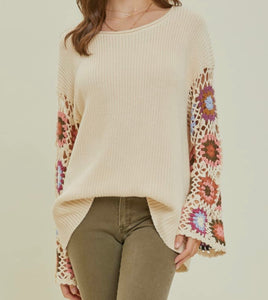 Ivory Crochet Sweater