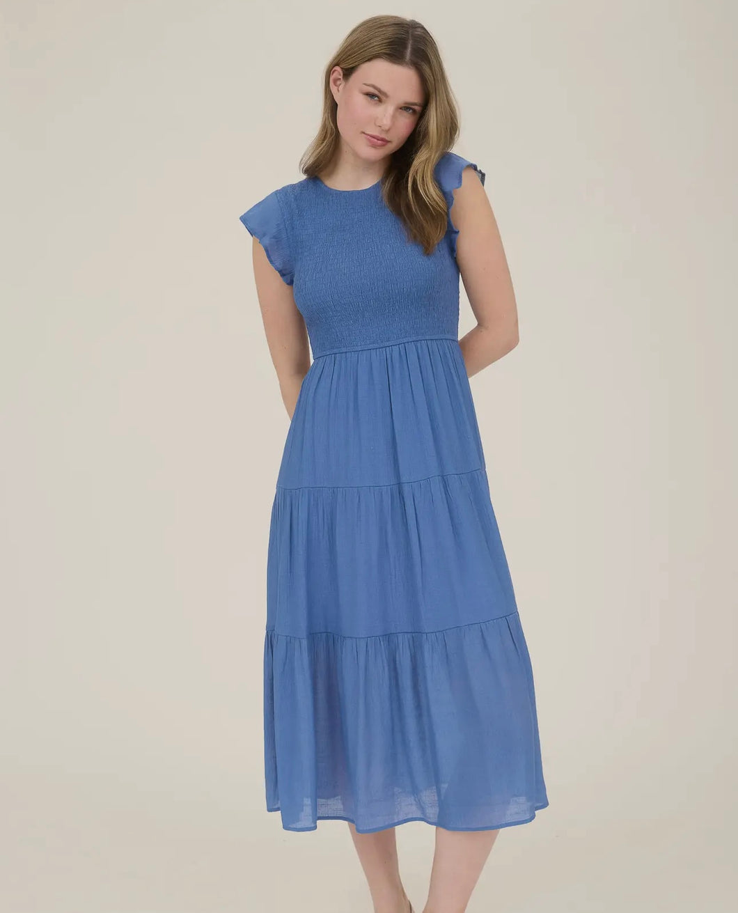 Dusty Blue Midi Dress