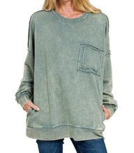 Load image into Gallery viewer, Ash Jade Mineral Wash Pullover