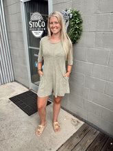 Load image into Gallery viewer, Mineral Washed Sage Flare Romper