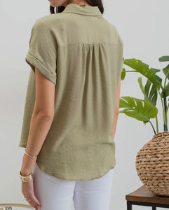 Kaci Woven Collared Top (S-3XL)