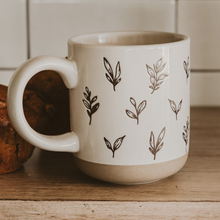 Load image into Gallery viewer, Brown Leaves Stoneware Coffee Mug