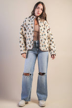 Load image into Gallery viewer, Oversized Floral Printed Casual Fleece Jacket in Cream Floral (S-3XL)