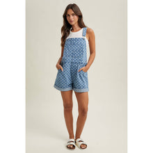 Load image into Gallery viewer, Polka Dot Denim Overalls