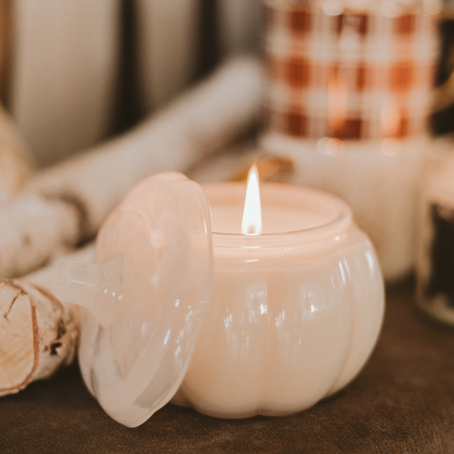 Warm and Cozy Soy Candle - 20oz Cream Pumpkin Jar