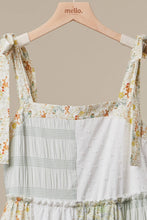 Load image into Gallery viewer, Patchwork Tie-Shoulder Tiered Maxi Dress