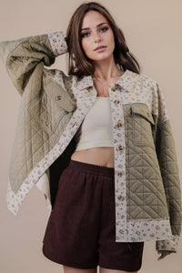 Floral Mixed Print Shacket (S-3XL)