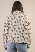 Load image into Gallery viewer, Oversized Floral Printed Casual Fleece Jacket in Cream Floral (S-3XL)