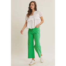 Load image into Gallery viewer, White Feminine Lace Eyelet Top