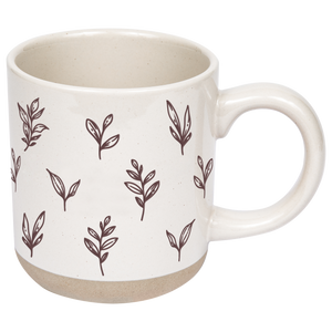 Brown Leaves Stoneware Coffee Mug